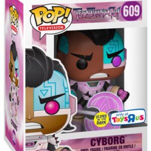 Cyborg avec sa hache lumineuse dans le noir