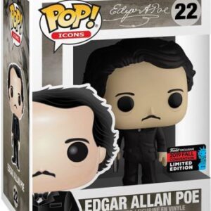 Edgar Allan Poe tenant un livre
