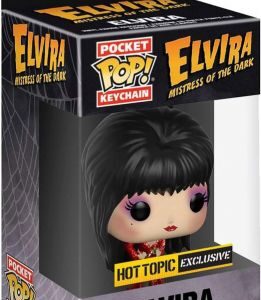Elvira en robe rouge pailletée