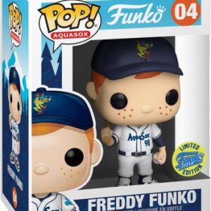 Freddy Funko en maillot blanc des Aquasox
