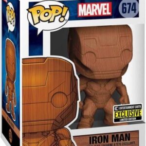 Iron Man en version bois — figurine POP Marvel