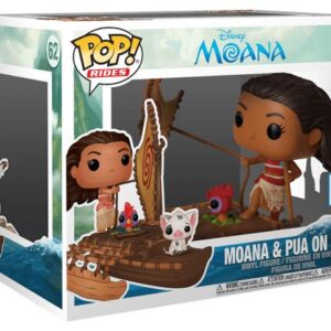 Moana avec Hei Hei et Pua à bord de leur bateau