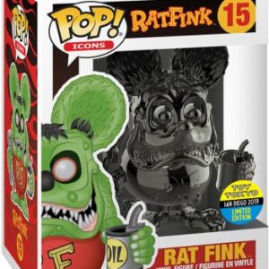 Rat Fink en version chromée grise
