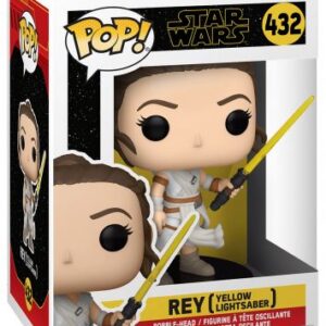 Rey avec son sabre laser jaune – figurine POP