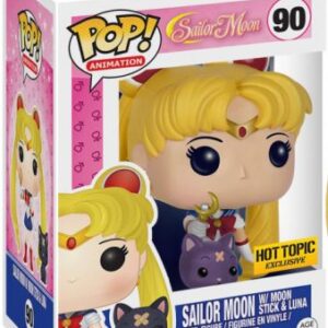 Sailor Moon avec le Bâton de lune et Luna – figurine POP