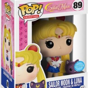 Sailor Moon accompagnée de Luna – version pailletée