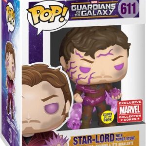 Star-Lord avec la Pierre de Pouvoir, brillant dans le noir