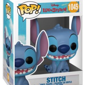 Stitch assis souriant – figurine POP Disney