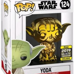 Yoda en finition chromée or