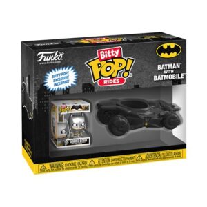 Funko Bitty Pop Ride Batman présenté avec la Batmobile, déclinaison DC Comics