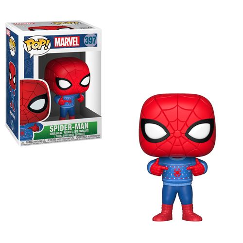 Figurine Funko Pop Bobble Holiday Spider-Man With Ugly Sweater