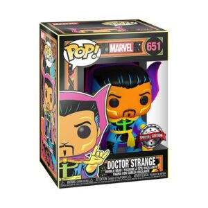 Funko Pop Doctor Strange Black Light, figurine Marvel avec mention Avant-première