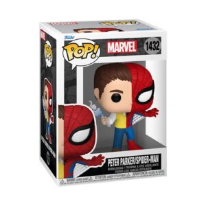 Funko Pop Marvel Split Spider Parker, figurine de collection au nom évocateur.