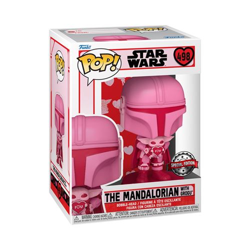 Figurine Funko Pop Star Wars Valentines The Mandalorian with Grogu Exclusivité