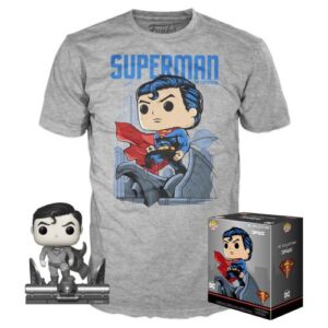 Funko Pop Superman Jim Lee avec un Tee indiqué en taille L