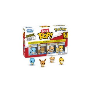 Pack Funko Bitty Pop Pokémon Squirtle présenté comme quatre figurines de collection