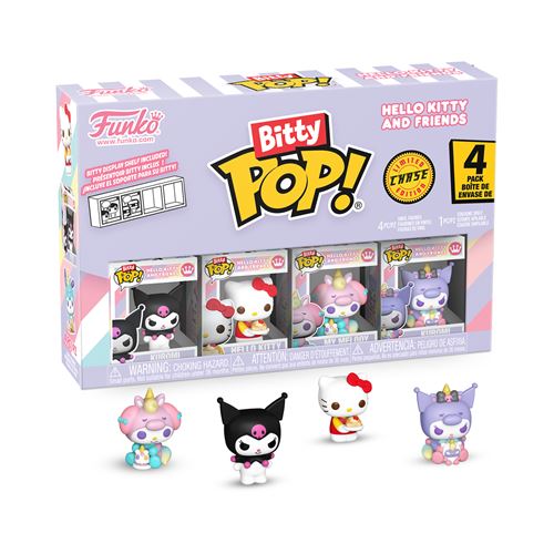 Pack de 4 Figurines Funko Bitty Pop Hello Kitty and Friends Kuromi